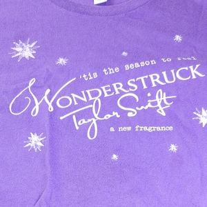 Taylor Swift Rare "Wonderstruck" Fragrance Promo Purple Tee Shirt Small